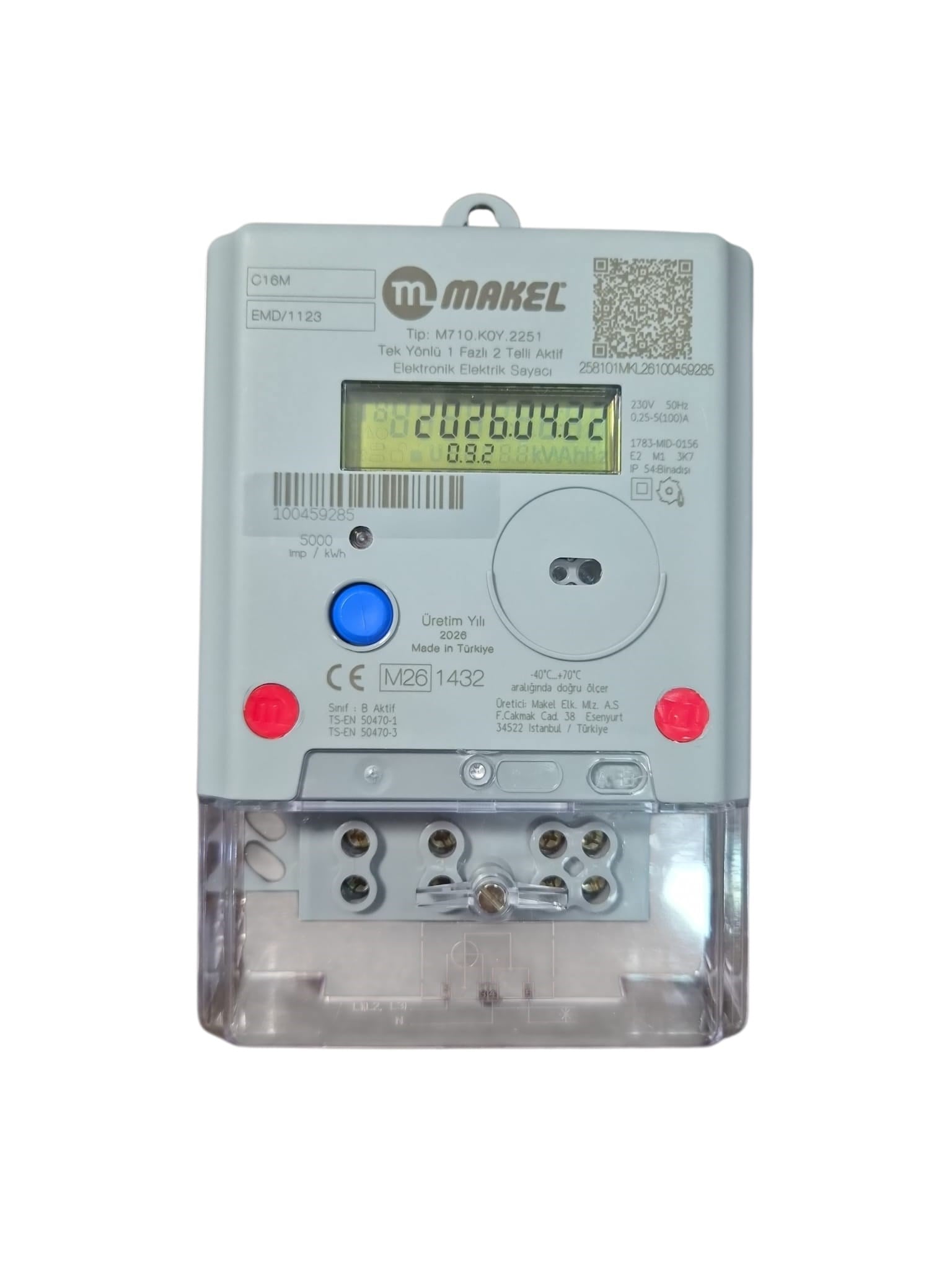 Makel Monofaze Sayaç M710.KOY.2251