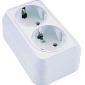 Makel Sıva Üstü İkili Topraklı Priz Beyaz