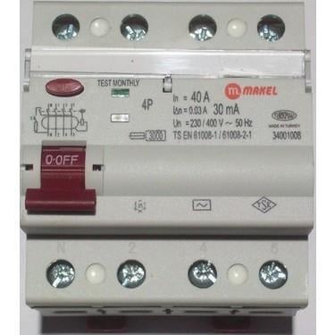 Makel Trifaze 4x40A 30mA 3KA Kaçak Akım Rölesi Hayat Koruma