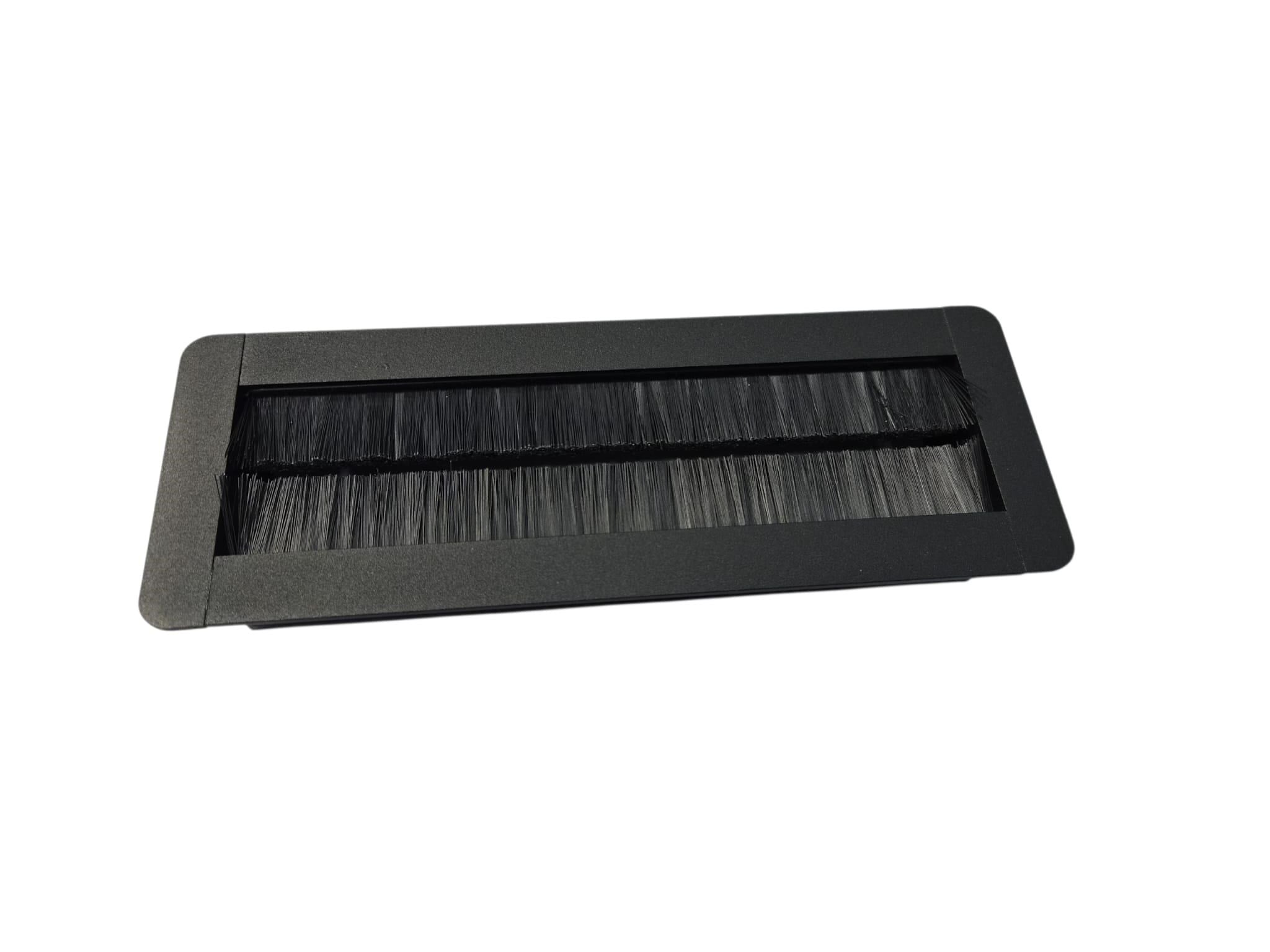 Ne-Ad 20cm Kablo Çıkış Kapağı Çift Fırçalı Siyah 3852-02