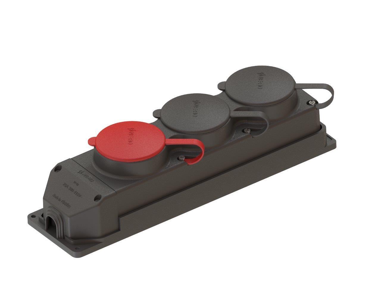 Ne-Ad 3x25A + 1x16A 2 Adet  Kauçuk Grup Priz