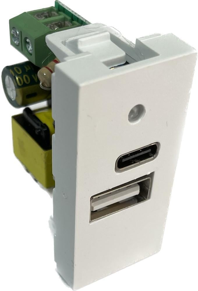 Ne-ad 45x22,5  İkili USB Şarj Adaptörü A/C