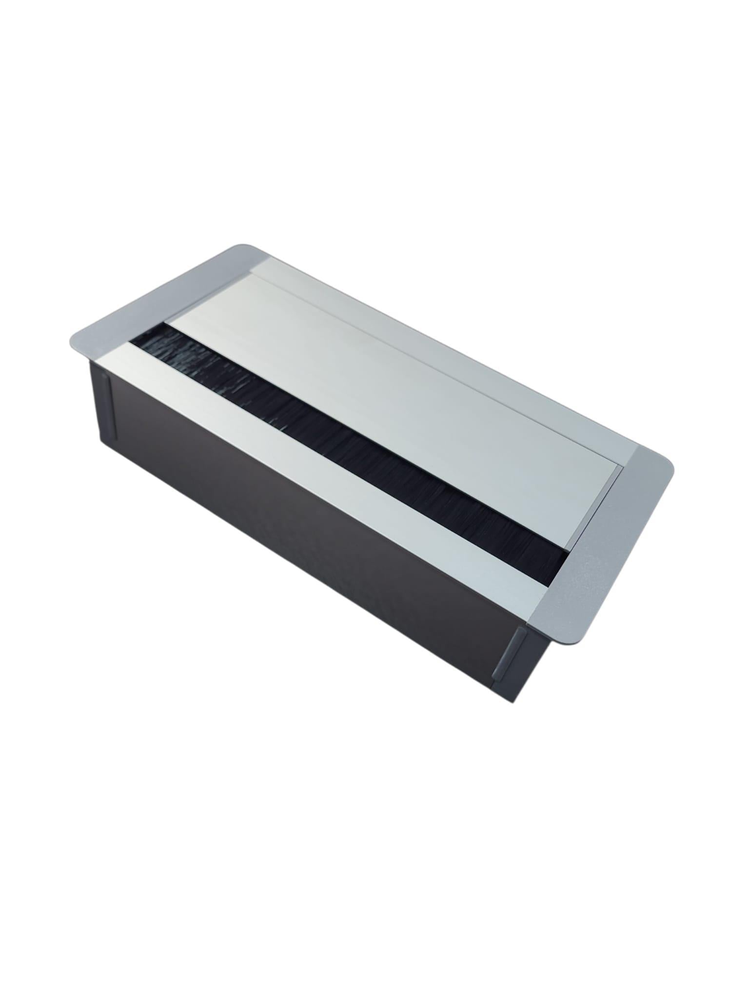 Ne-Ad 8 Modül Kapaklı Masa Üstü Priz Kutusu 134x228mm Eloksal EM0281