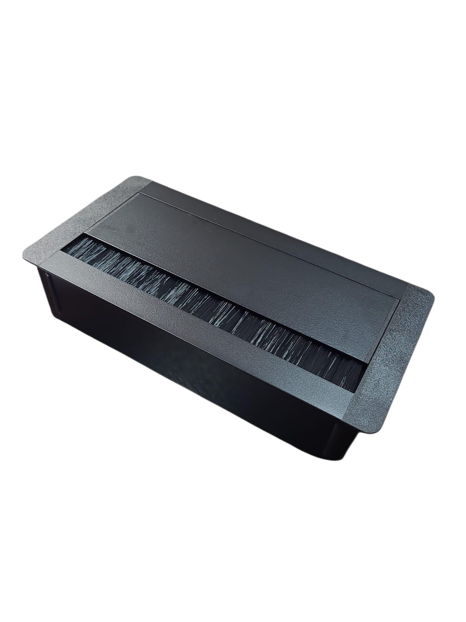 Ne-Ad 8 Modül Kapaklı Masa Üstü Priz Kutusu 134x228mm Siyah EM0282