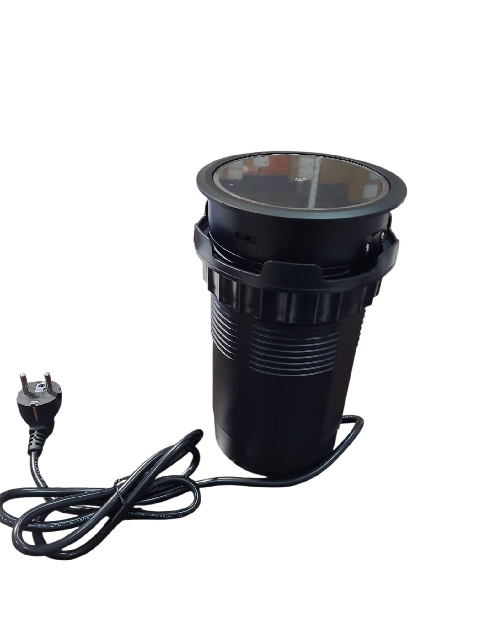 Ne-Ad Şarjlı Bas Aç Silindir Priz Kutusu Siyah