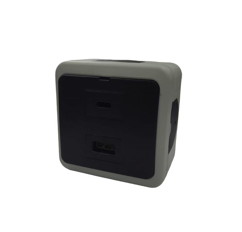Nead Multima Gri İkili USB Şarj Prizi Type A+ Type C
