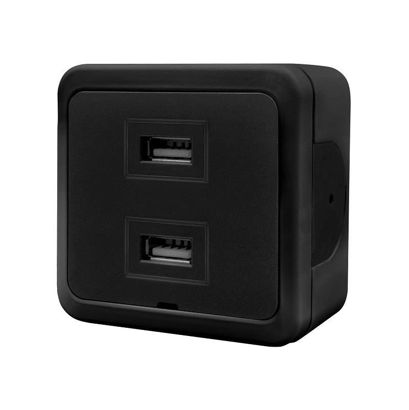 Nead Multima Siyahi İkili USB Şarj Prizi Type A+ Type A