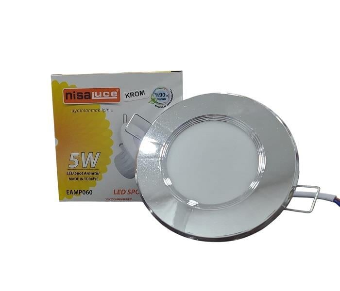 NisaLuce 5W Led Spot Armatür Krom Kasa 6500K Beyaz Işık