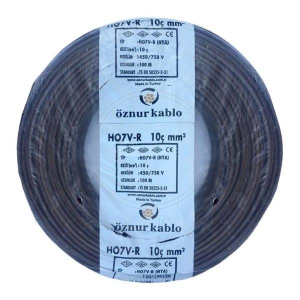 Öznur 10 mm NYA Kablo Siyah 100 metre  %100 Bakır