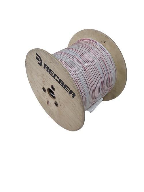 Reçber 2x0,75 Yassı Kordon Beyaz 1 mt