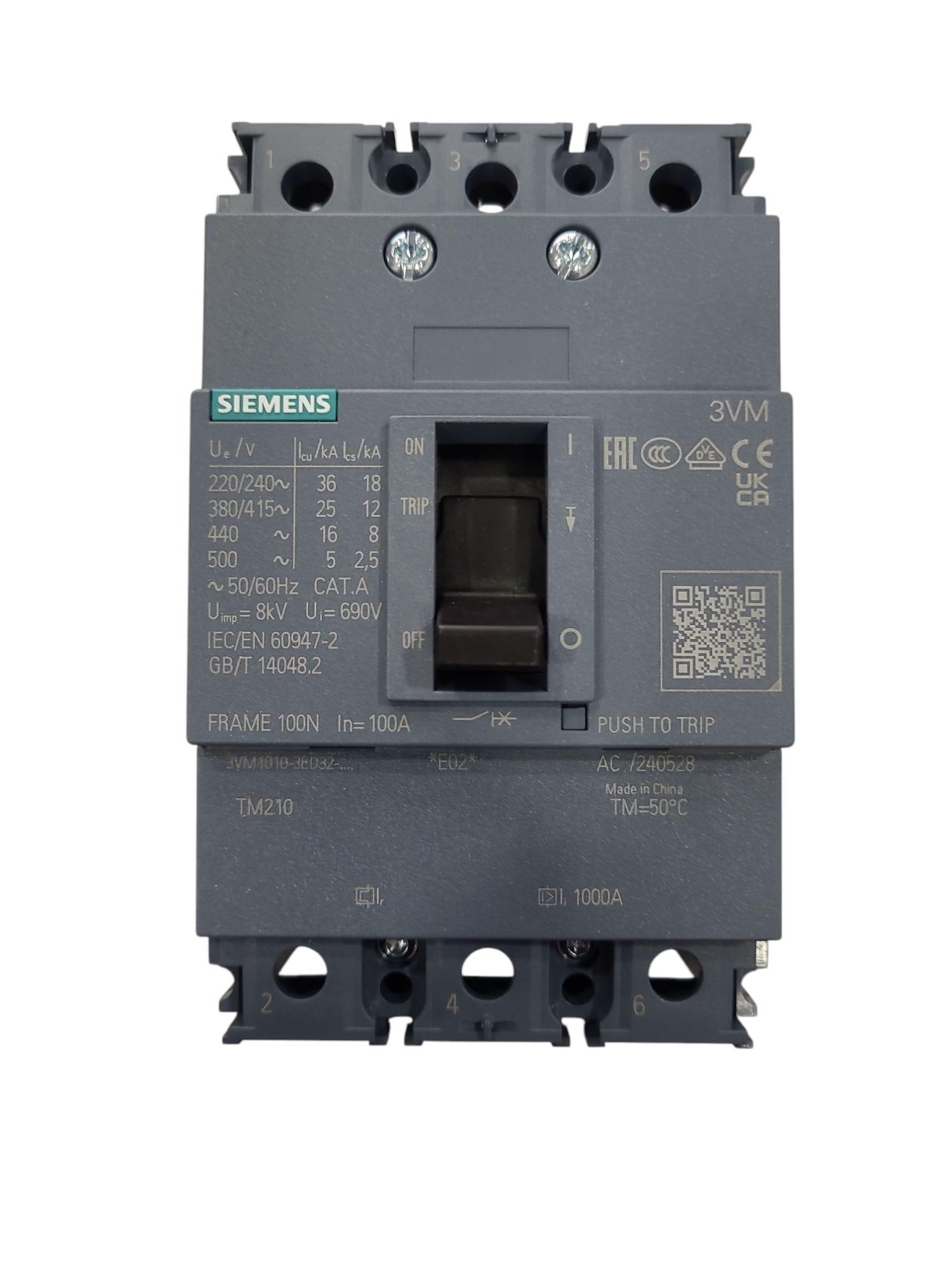Siemens 3x100A 25kA Termik Sabit Manyetik Sabit TMŞ 3VM10