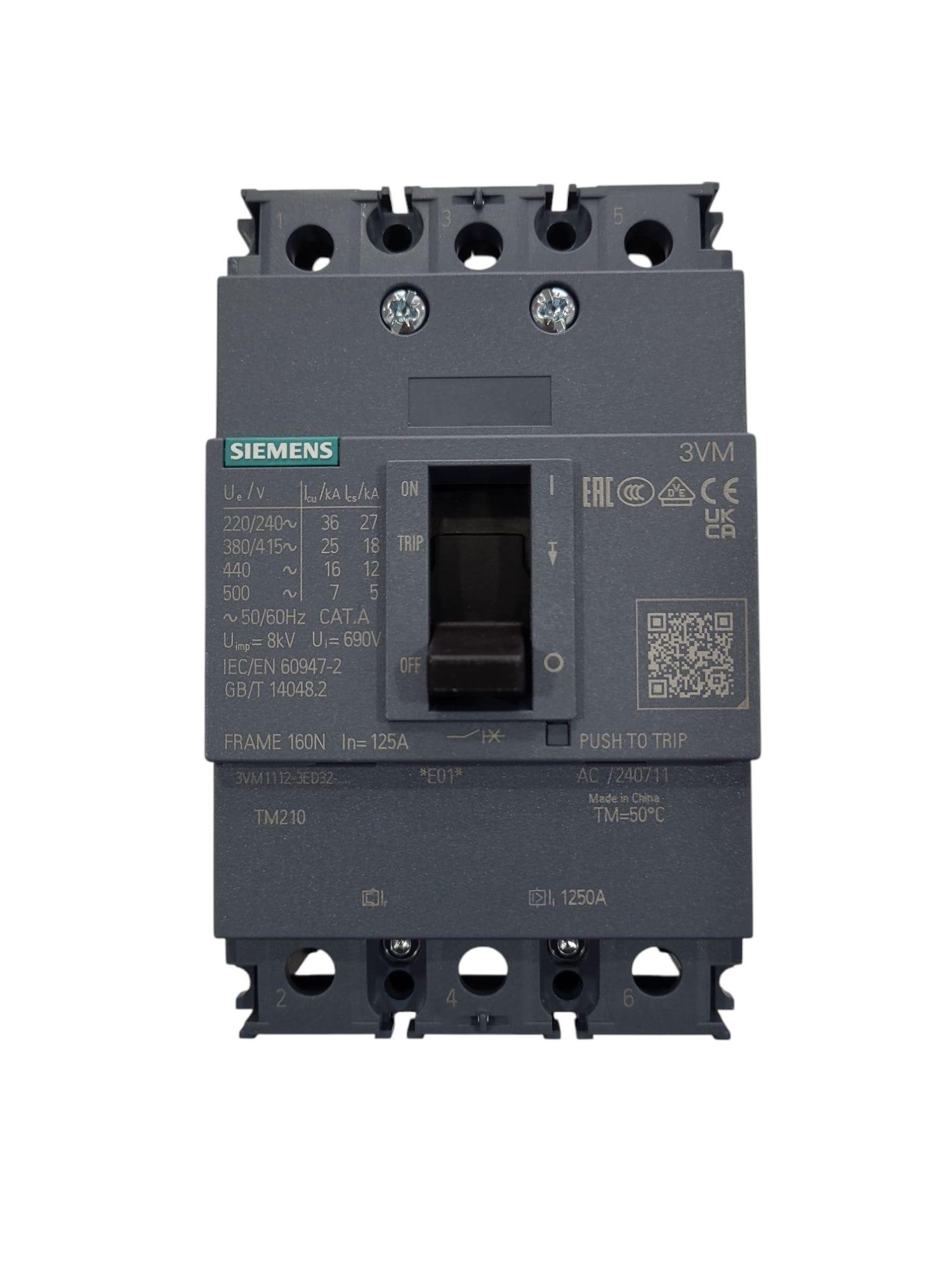 Siemens 3x125A 25kA Termik Sabit Manyetik Sabit TMŞ 3VM11
