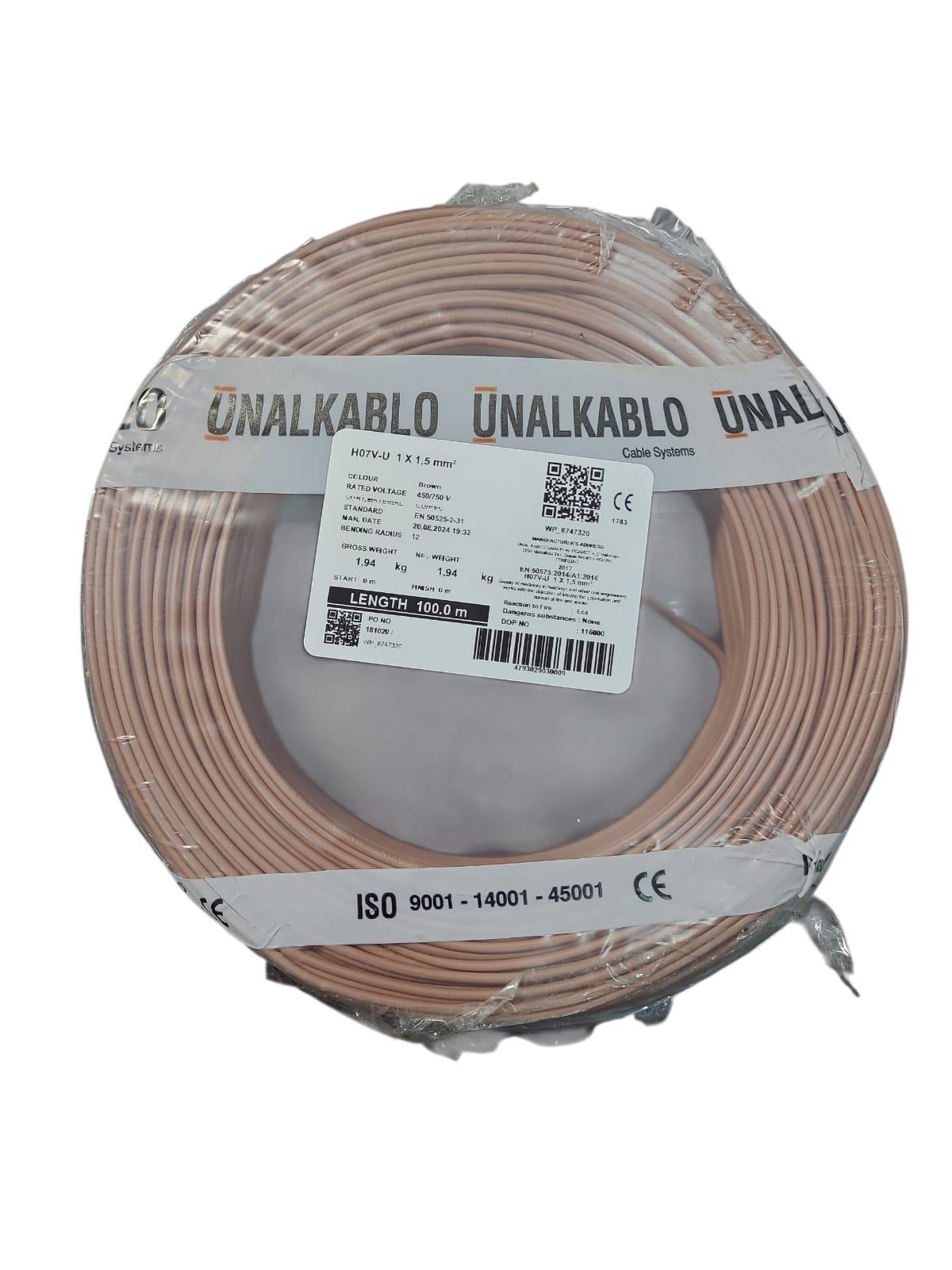 Ünal 1,5mm NYA Kahverengi 1mt