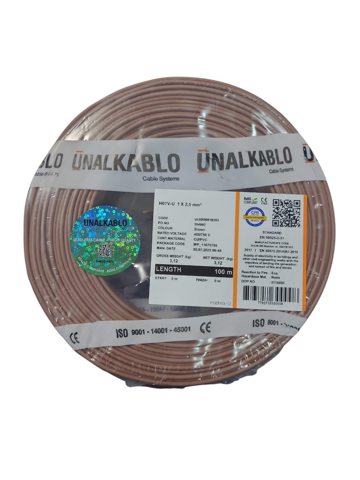 Ünal 2,5mm NYA Kahverengi 1mt