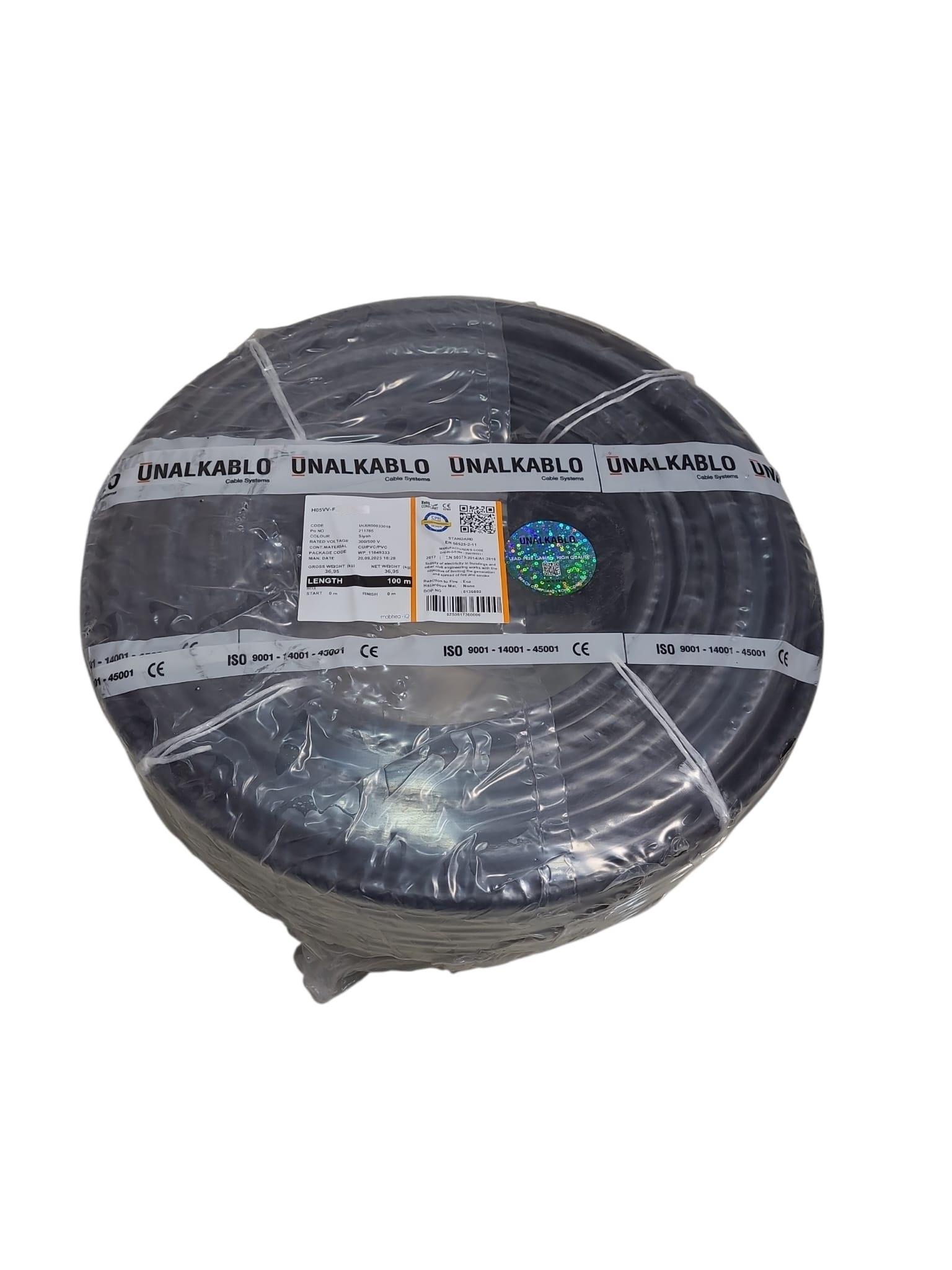 Ünal 3x6mm Siyah NYHMY-TTR Kablo 1mt