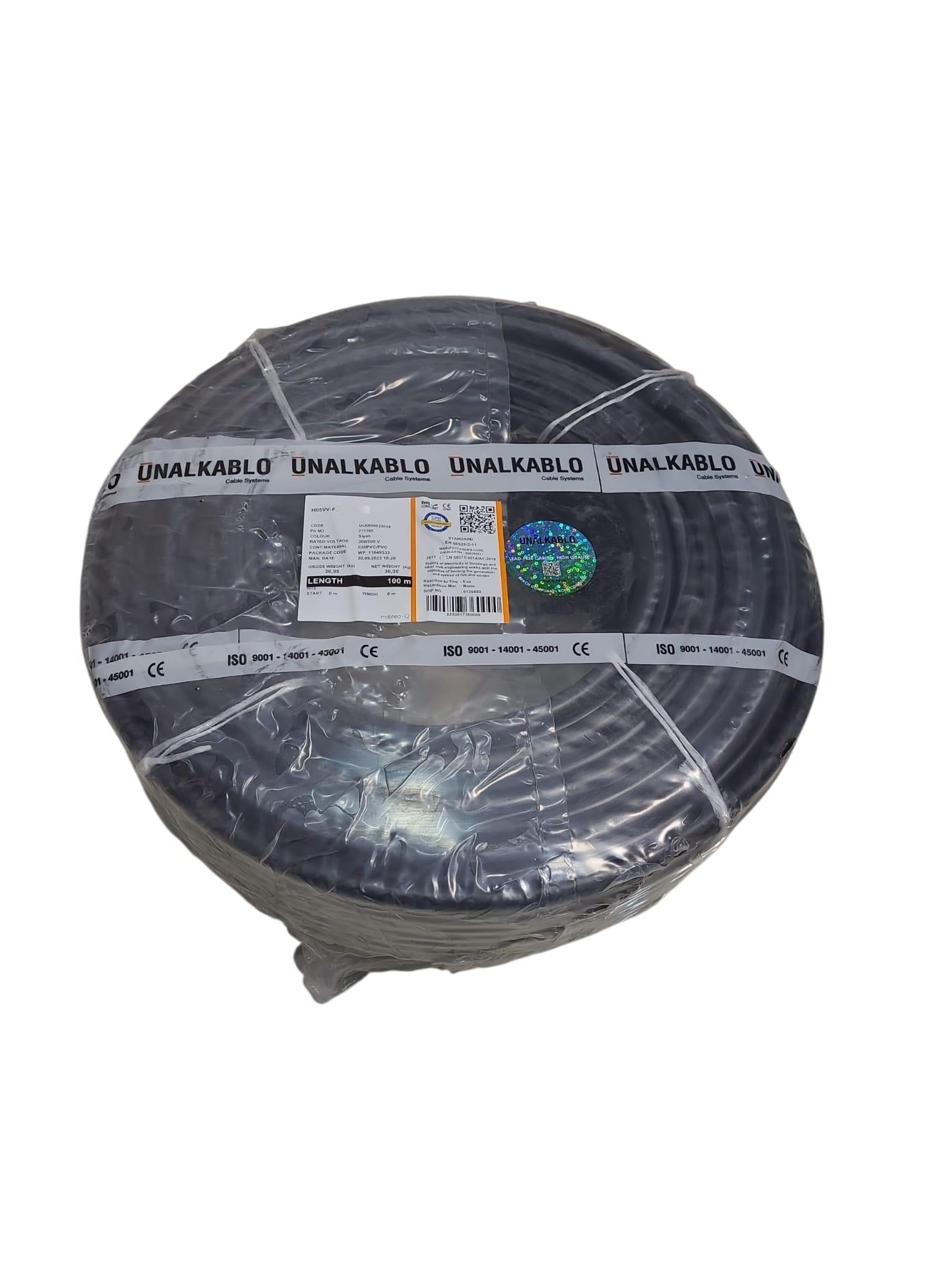 Ünal 5x4mm Siyah NYHMY-TTR Kablo 1mt