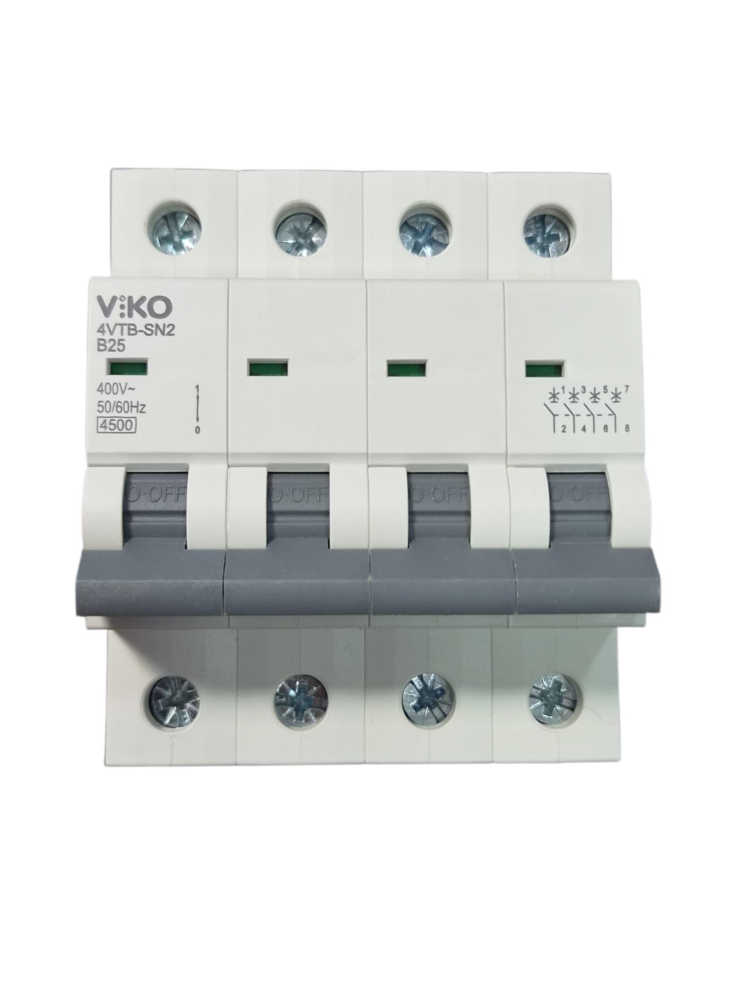 Viko 4x25 B Tipi 4,5kA Otomatik Sigorta 4VTB-4B25