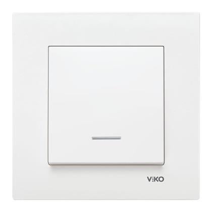 Viko Karre Beyaz Işıklı Anahtar Beyaz