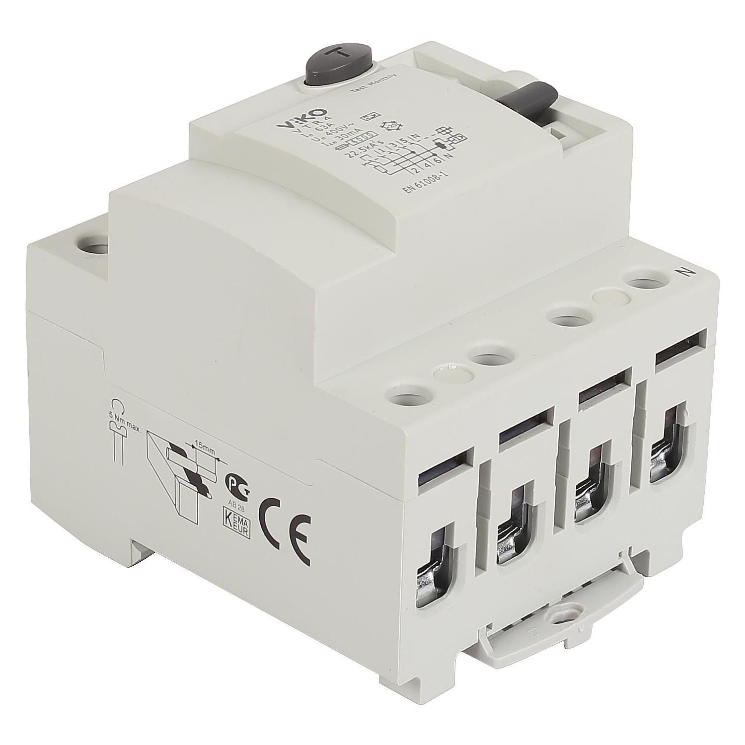 Viko Trifaze 4x25A 300mA Kaçak Akım Rölesi