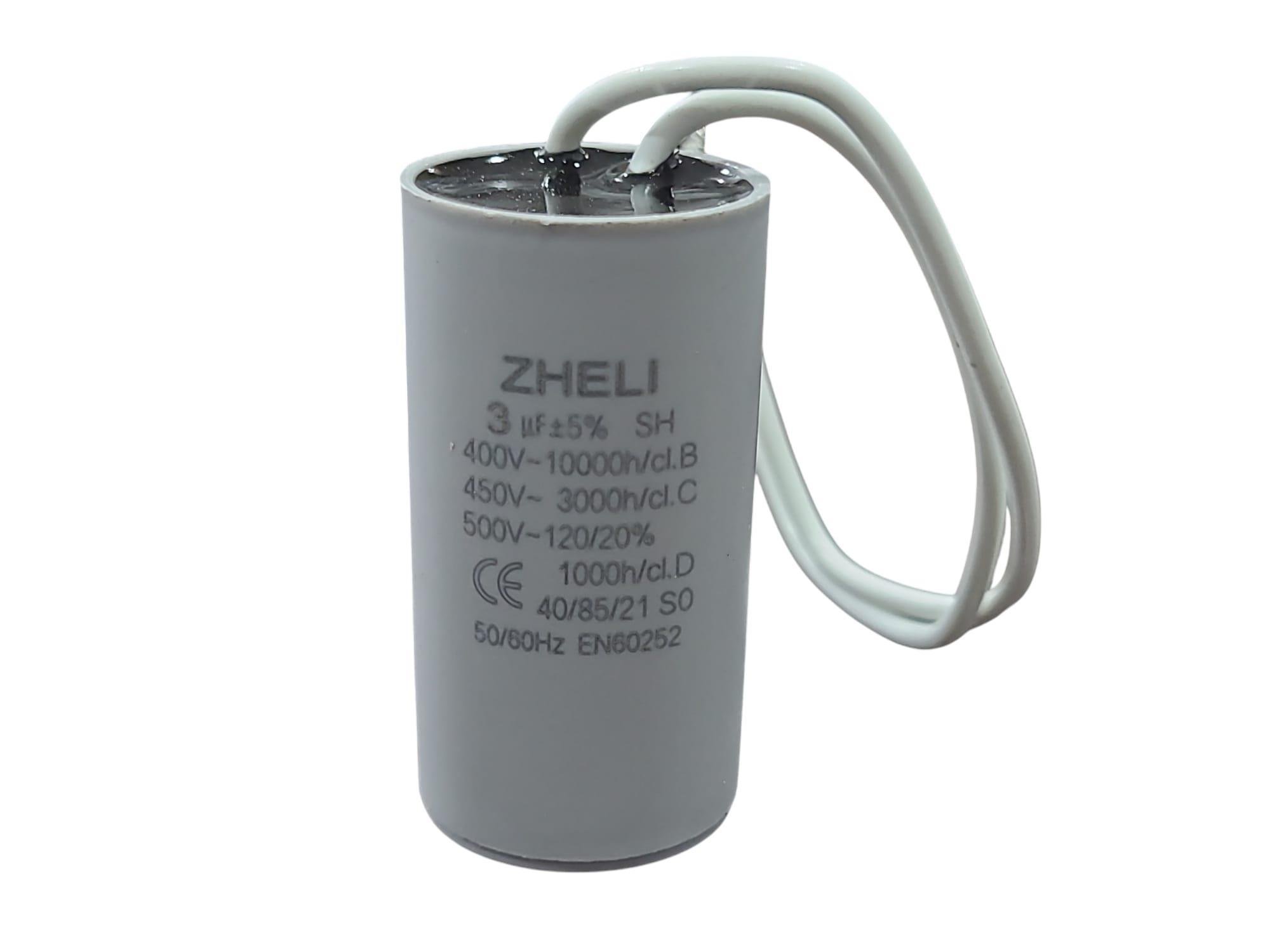 Zheli 3 MFD 450V 25x49 Kablolu Daimi Devre Kondansatör