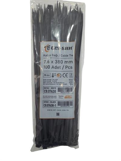 Çetsan 7,6x380 Kablo Bağı 100 adet Siyah
