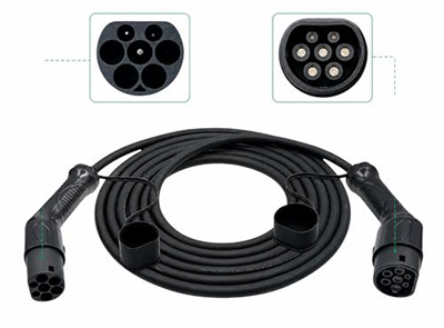 Makel Charger 5mt Type 2 Çift Taraf Soketli Kablo Siyah