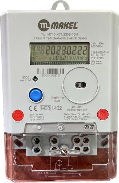 Makel Monofaze Çift Yönlü Monofaze Sayaç M710KOT.2258