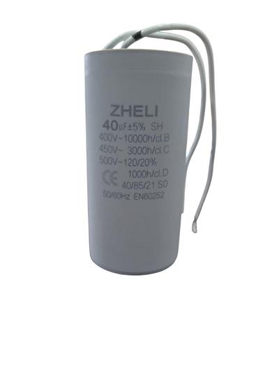 Zheli 40 MFD 450V 45x92  Kablolu Daimi Devre Kondansatör