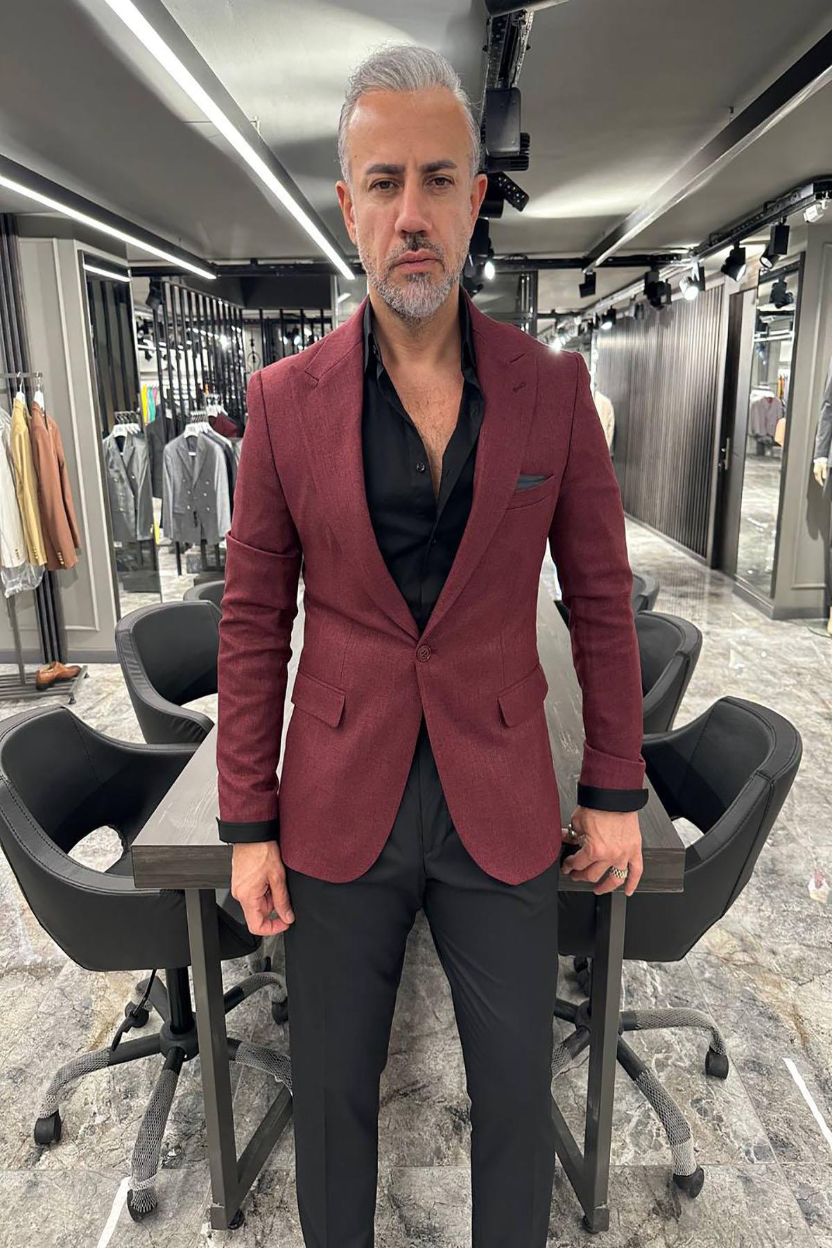  HALF LINING MAROON JACKET