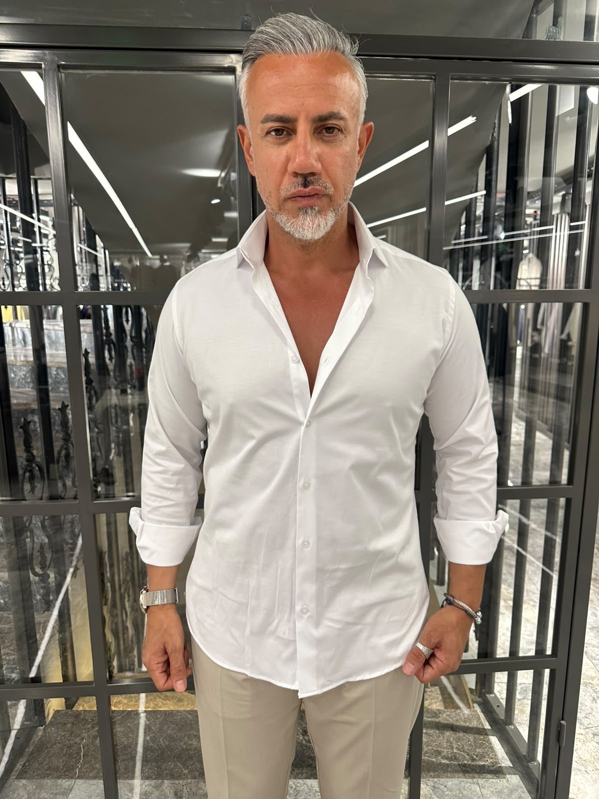 2051 İTALYAN YAKA LİKRALI SATEN GÖMLEK BT