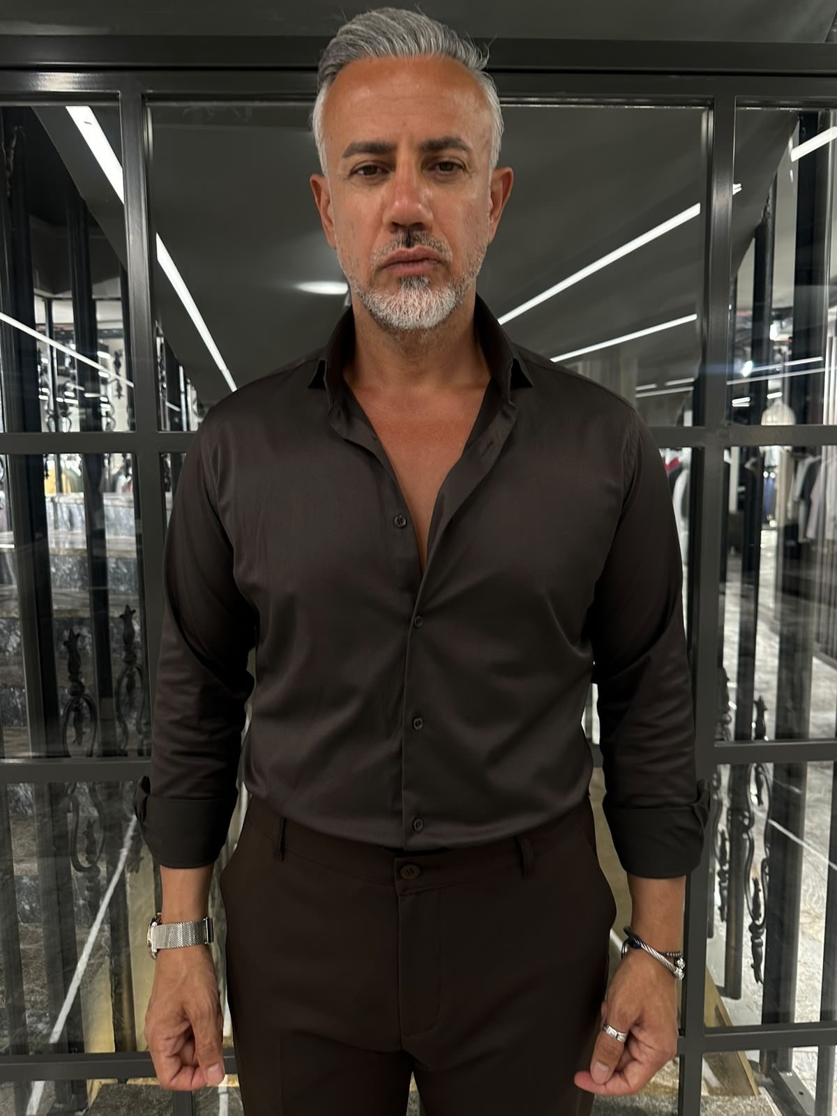 2051 İTALYAN YAKA LİKRALI SATEN GÖMLEK BT