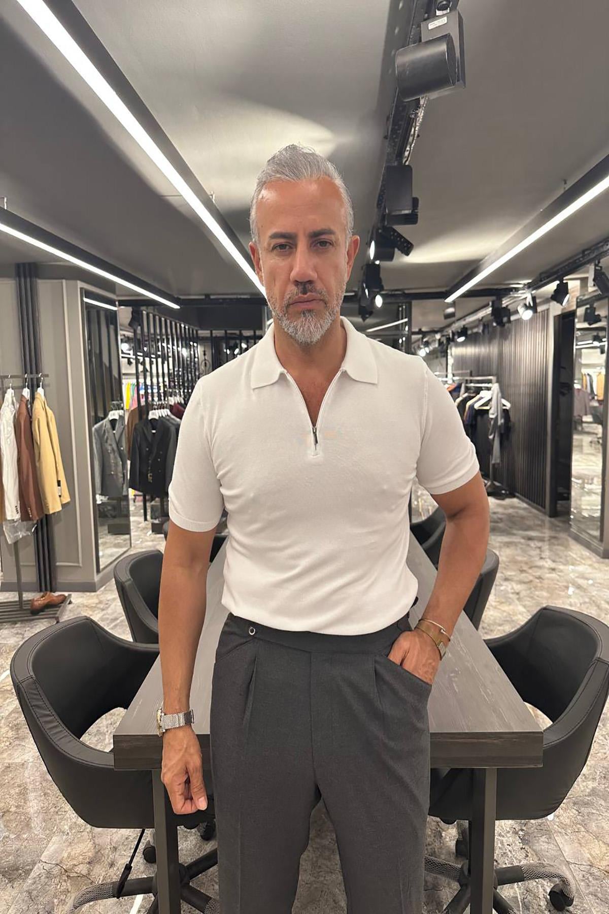 6092 FERMUARLI POLO YAKA KISA KOL TRİKO CC