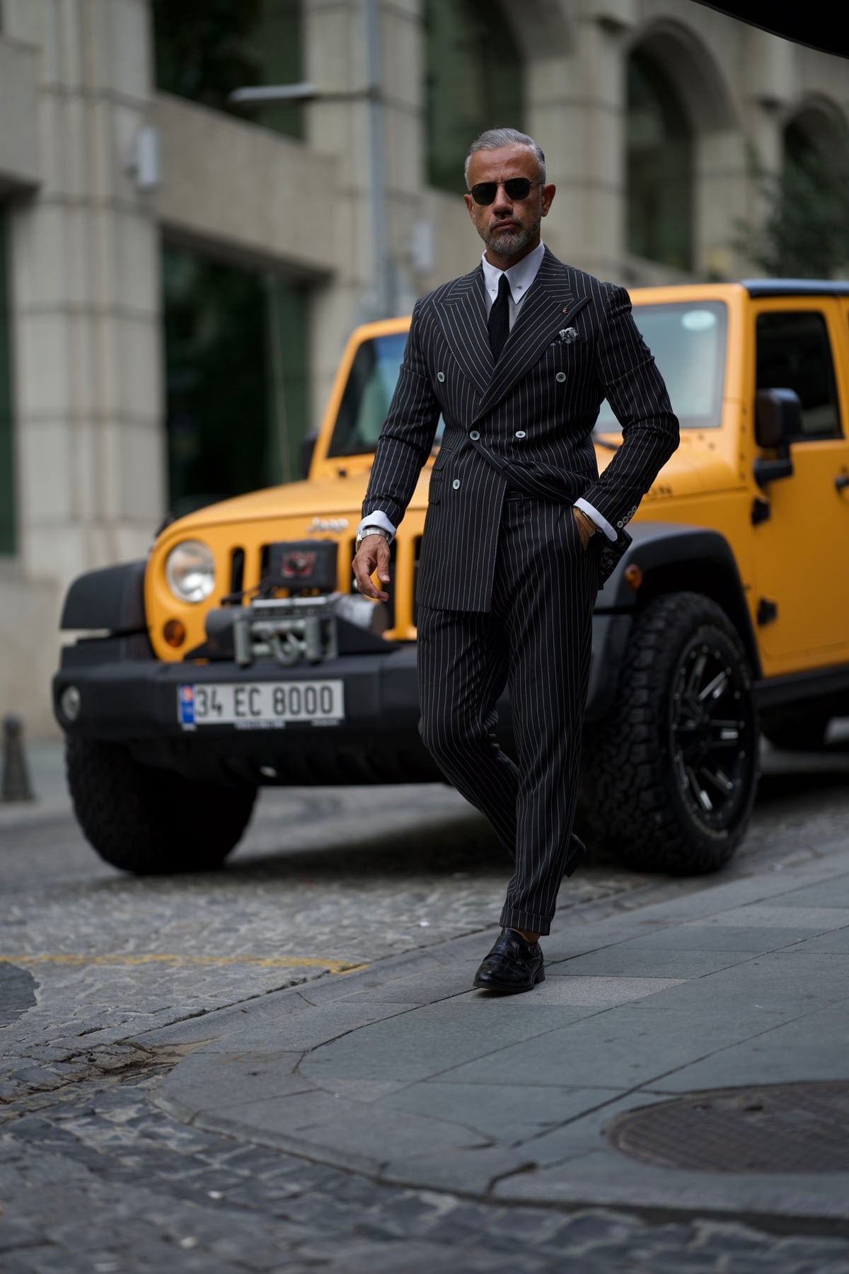 ANTRASİT KRUVAZE TAKIM ELBİSE SLİM FİT