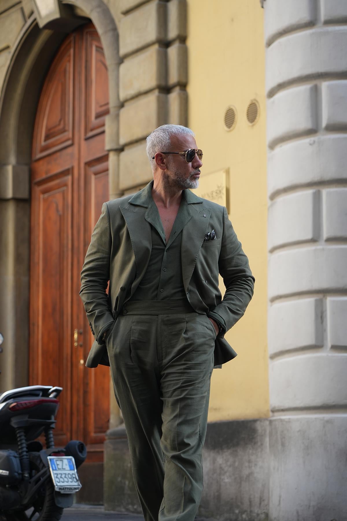 HALF LINING DOUBLE BREASTED ITALIAN BLAZER