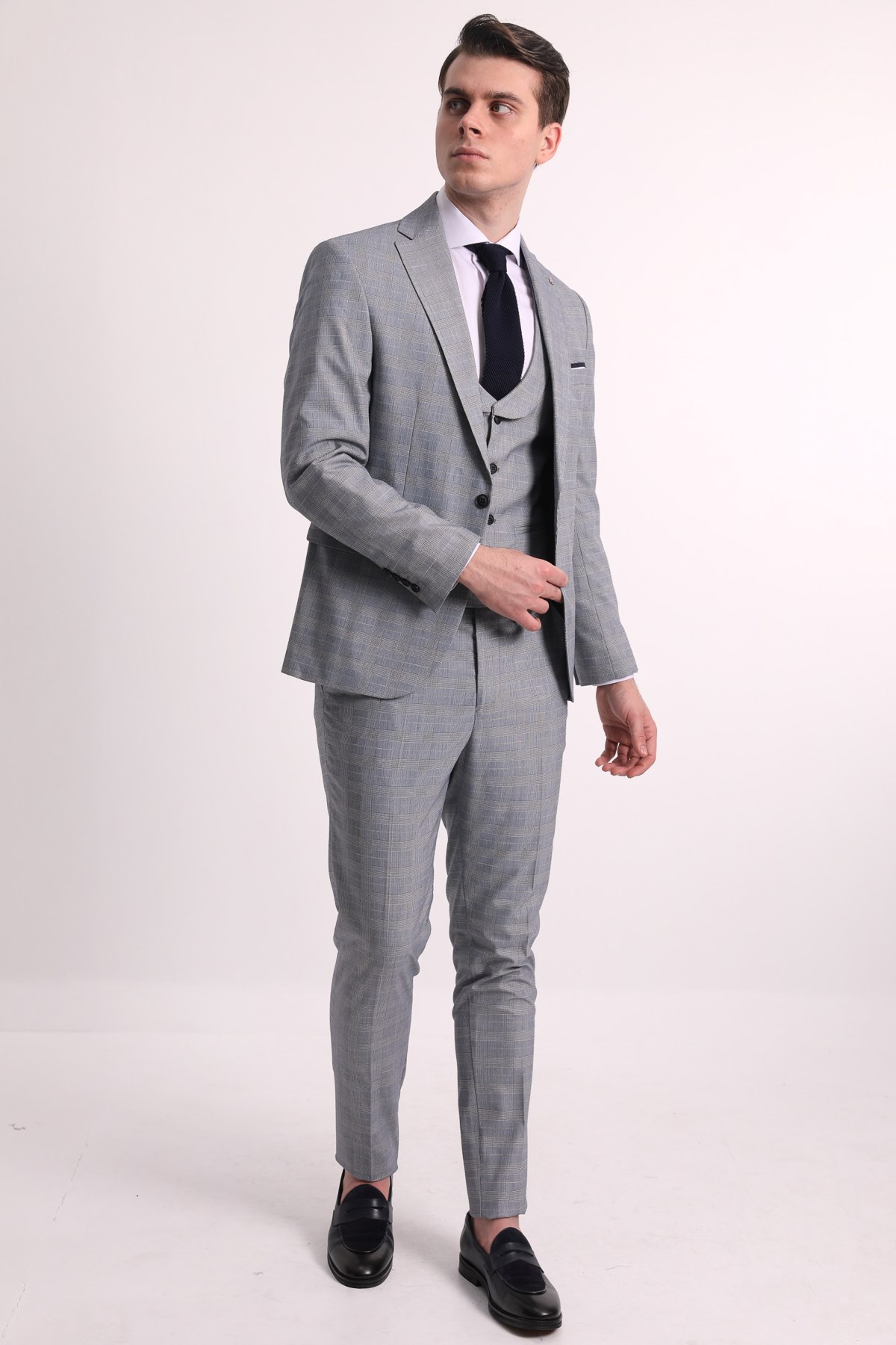 LACiVERT YELEKLİ ERKEK TAKIM ELBİSE - SLIM FIT