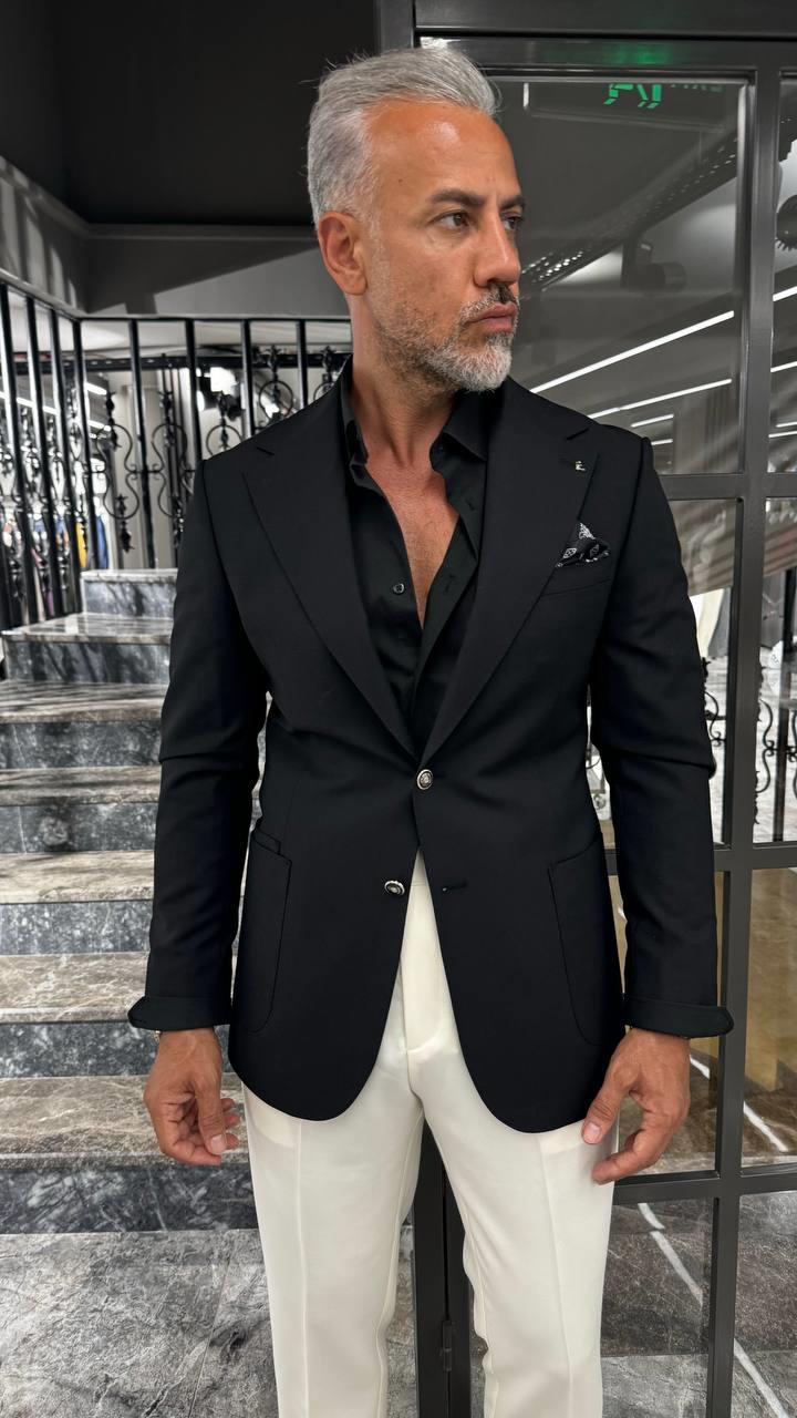 MONO COLLAR WOOL BLAZER