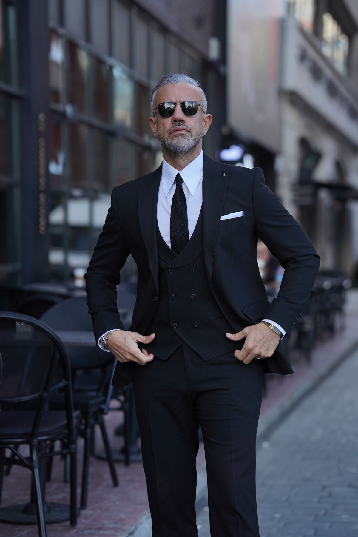 PLAIN LYCRA SUIT WITH SUIT - SLIM FIT