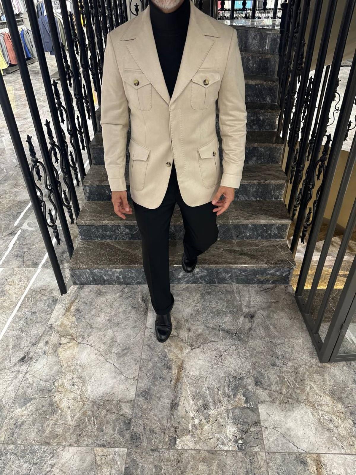 FOUR POCKET SUEDE SAFARİ JACKET