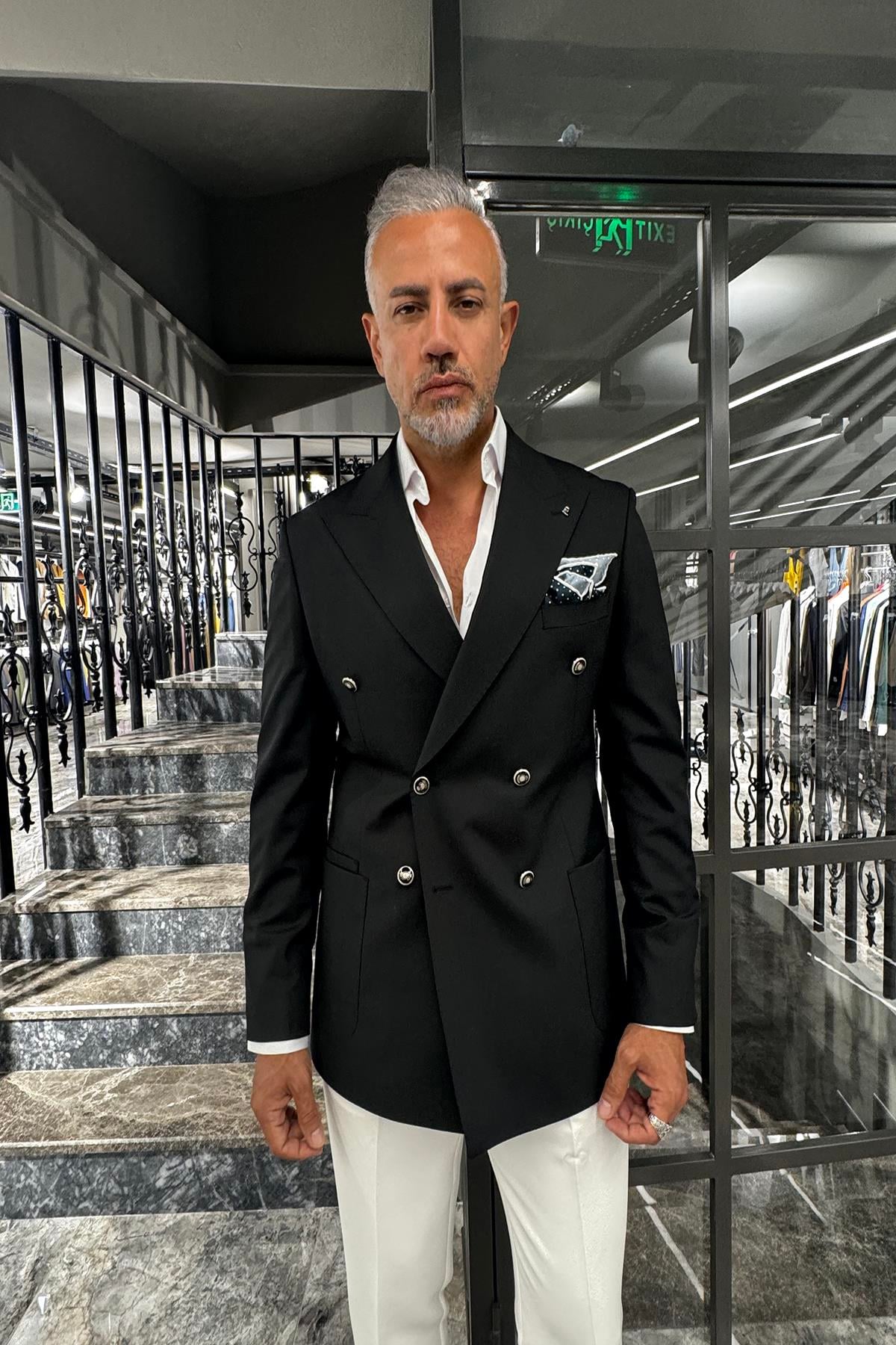 DOUBLE BREASTED WOOL BLAZER 
