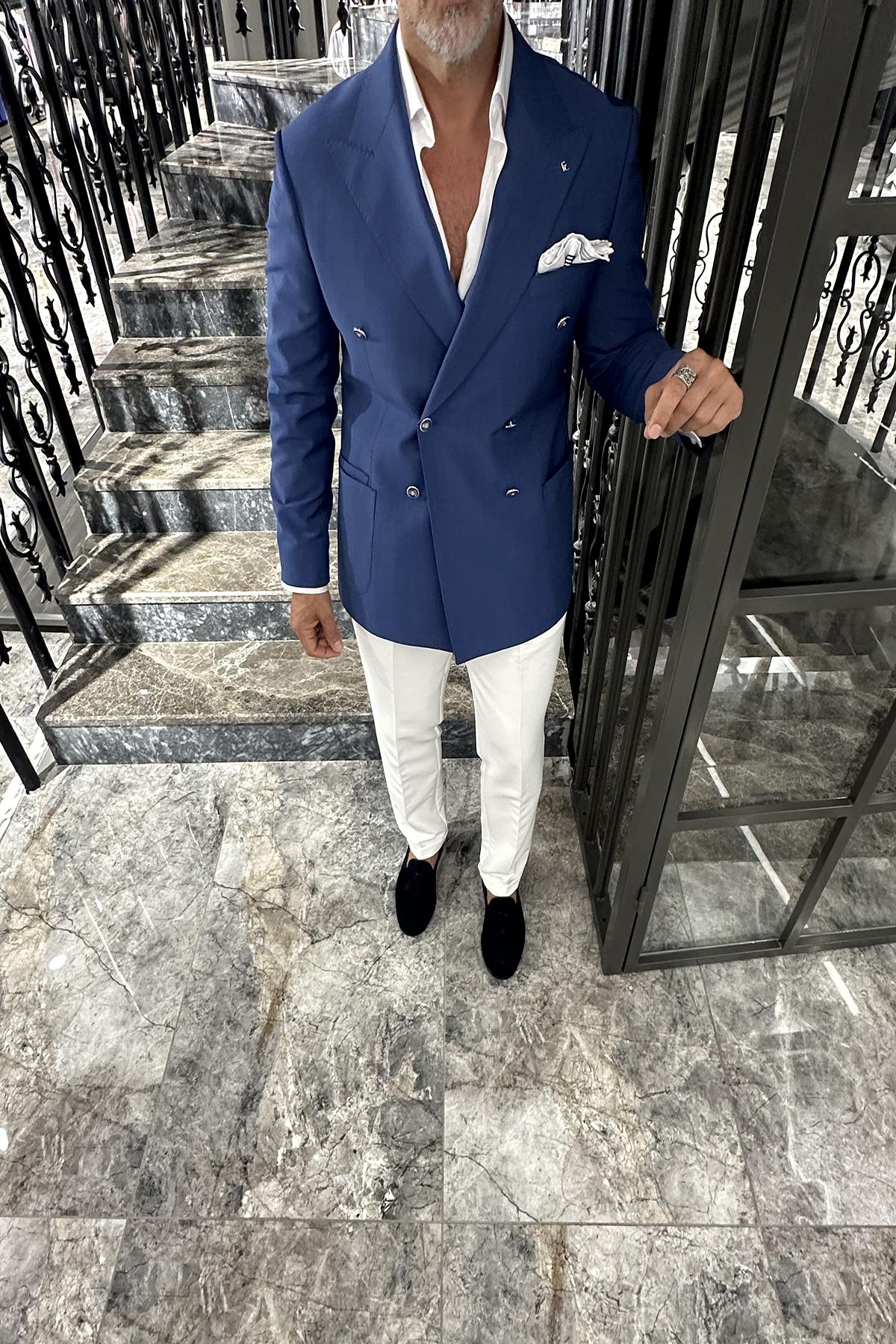DOUBLE BREASTED WOOL BLAZER 