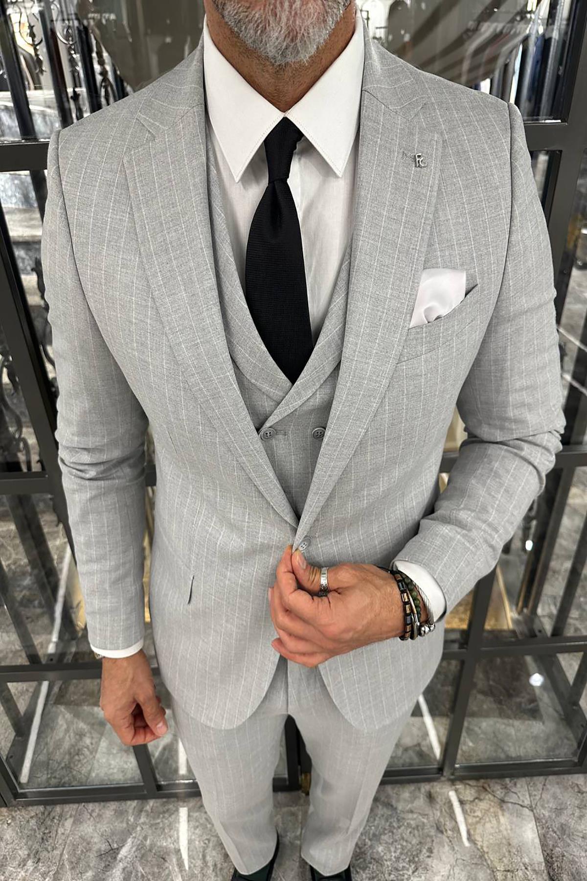 STRIPED THREE PIECE SUIT