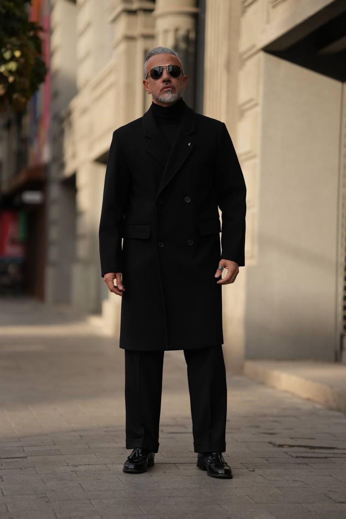 THIN LAPEL WOOL COAT