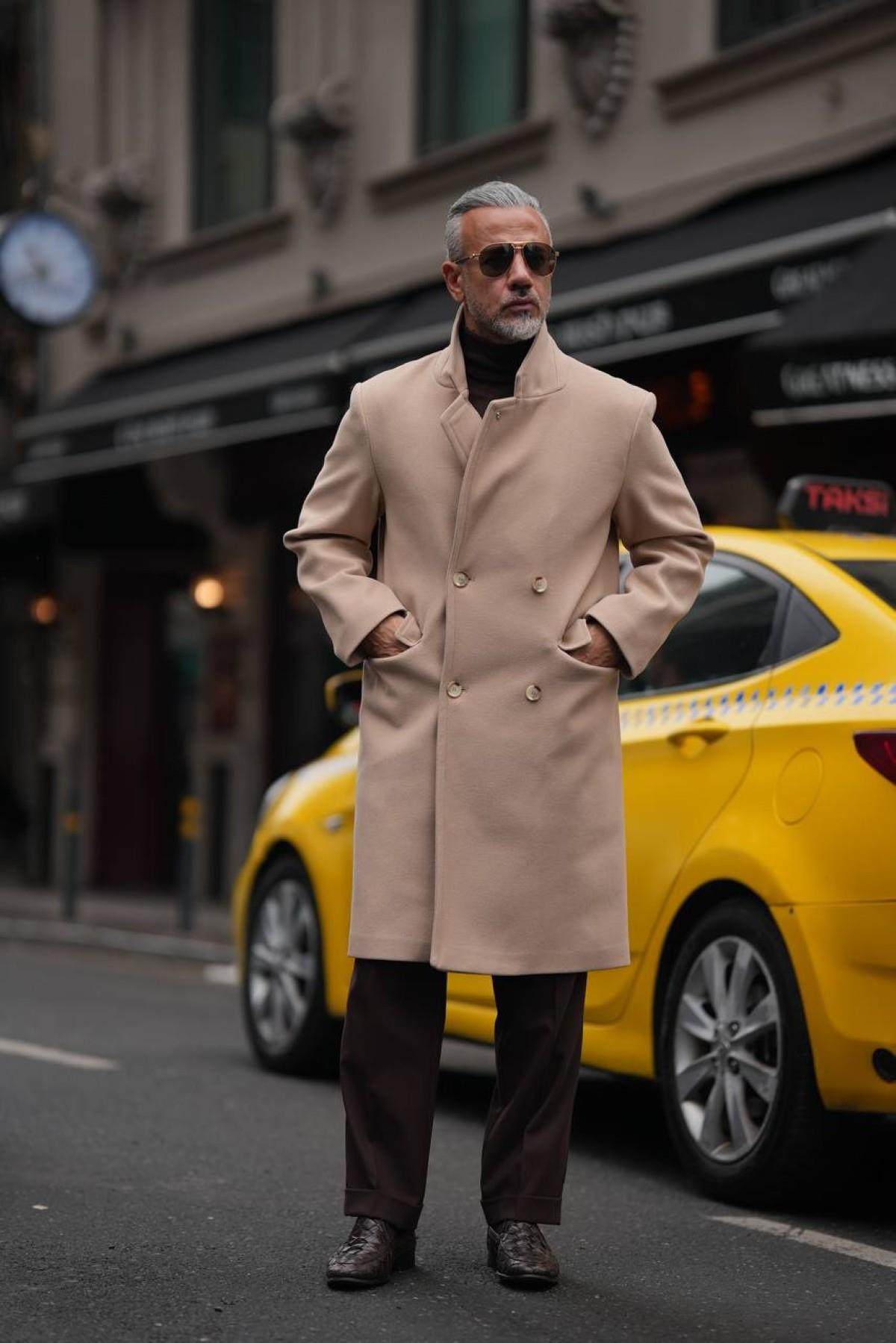 THIN LAPEL WOOL COAT