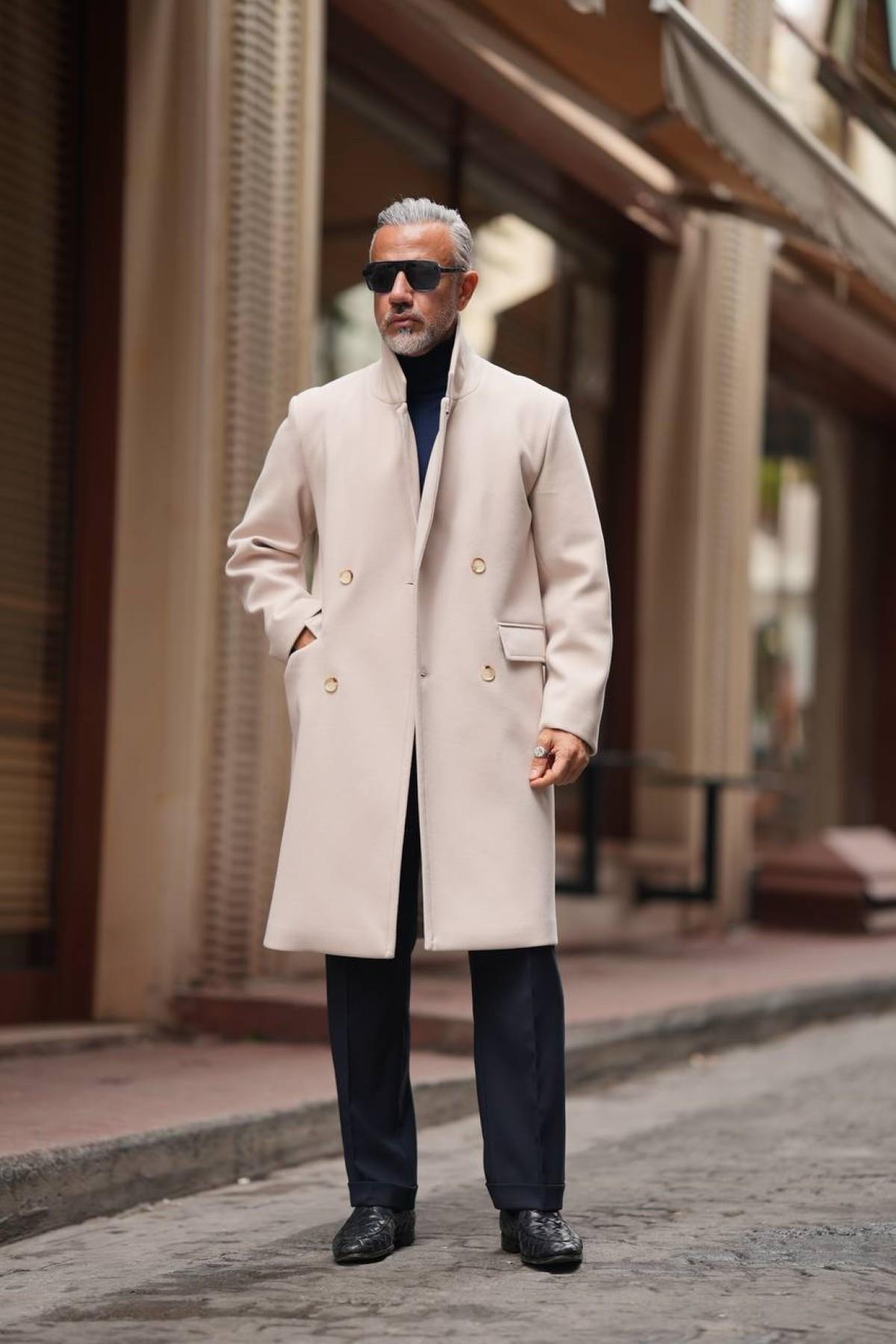 THIN LAPEL WOOL COAT