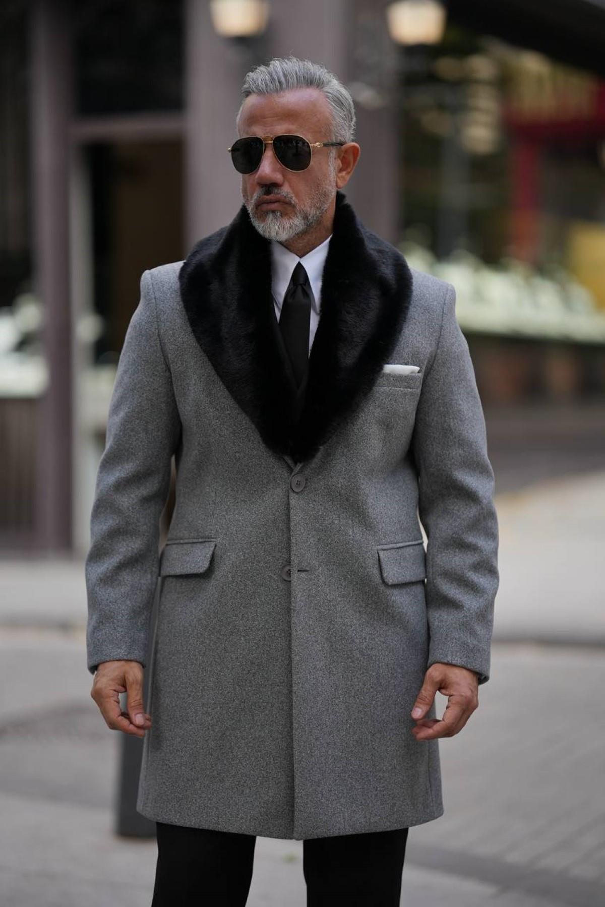 THREE BUTTON FUR COAT