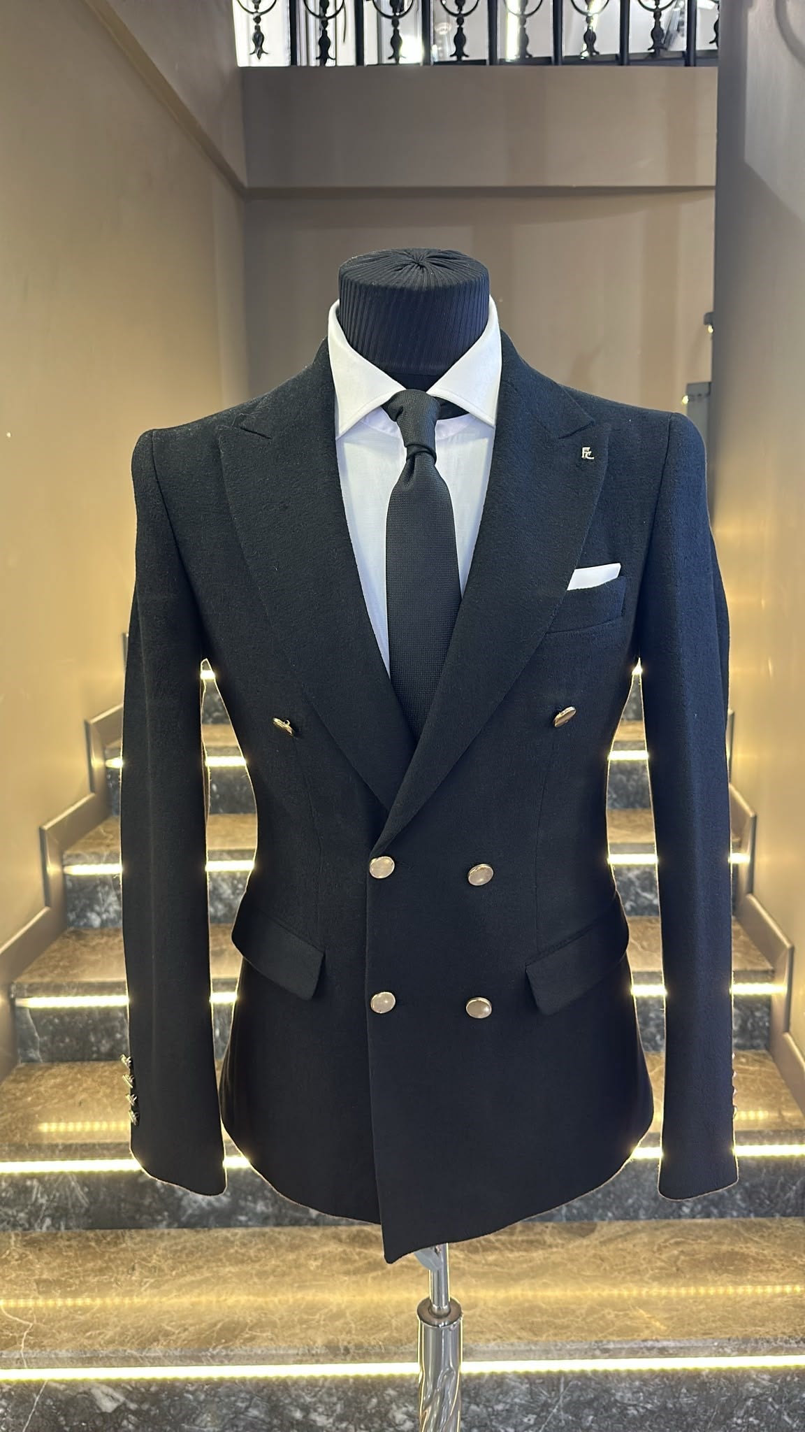 PLAIN DOUBLE BREASTED JACKET - SLIM FIT