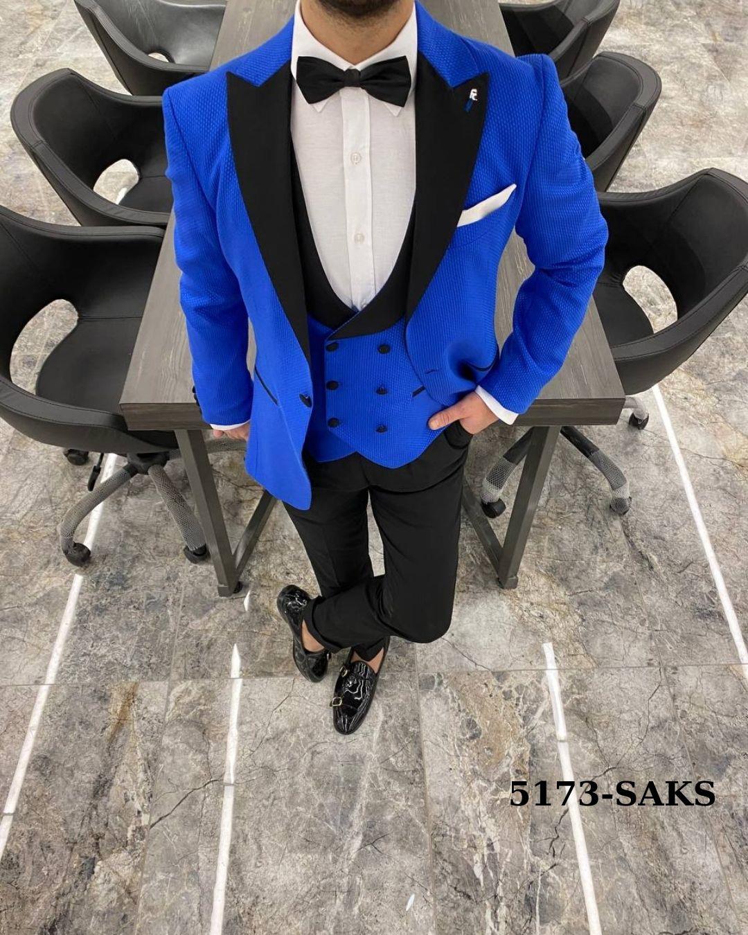 5173 GARNİLİ YELEKLİ DAMATLIK  TAKIM ELBİSE