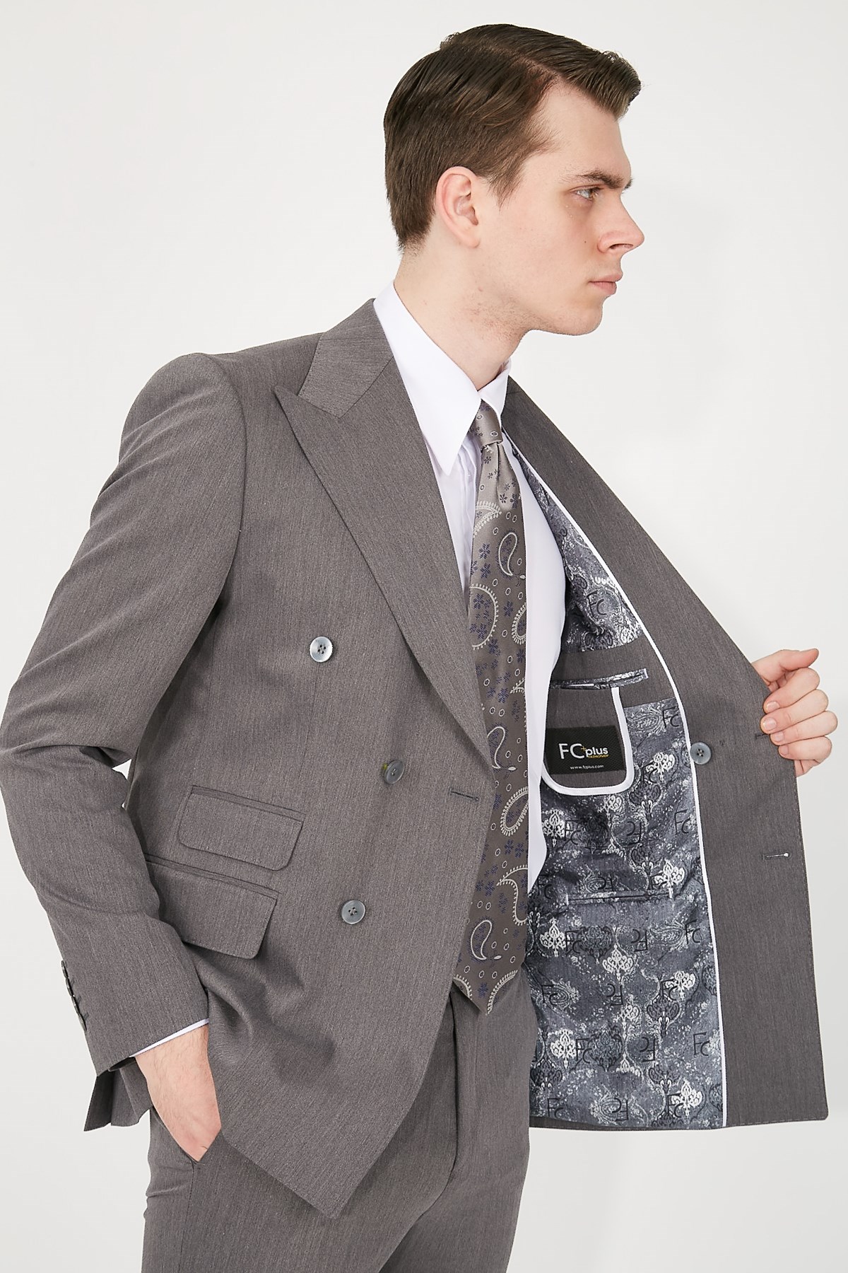WIDE COLLAR DOUBLE BREASTED SUIT - SLIM FIT