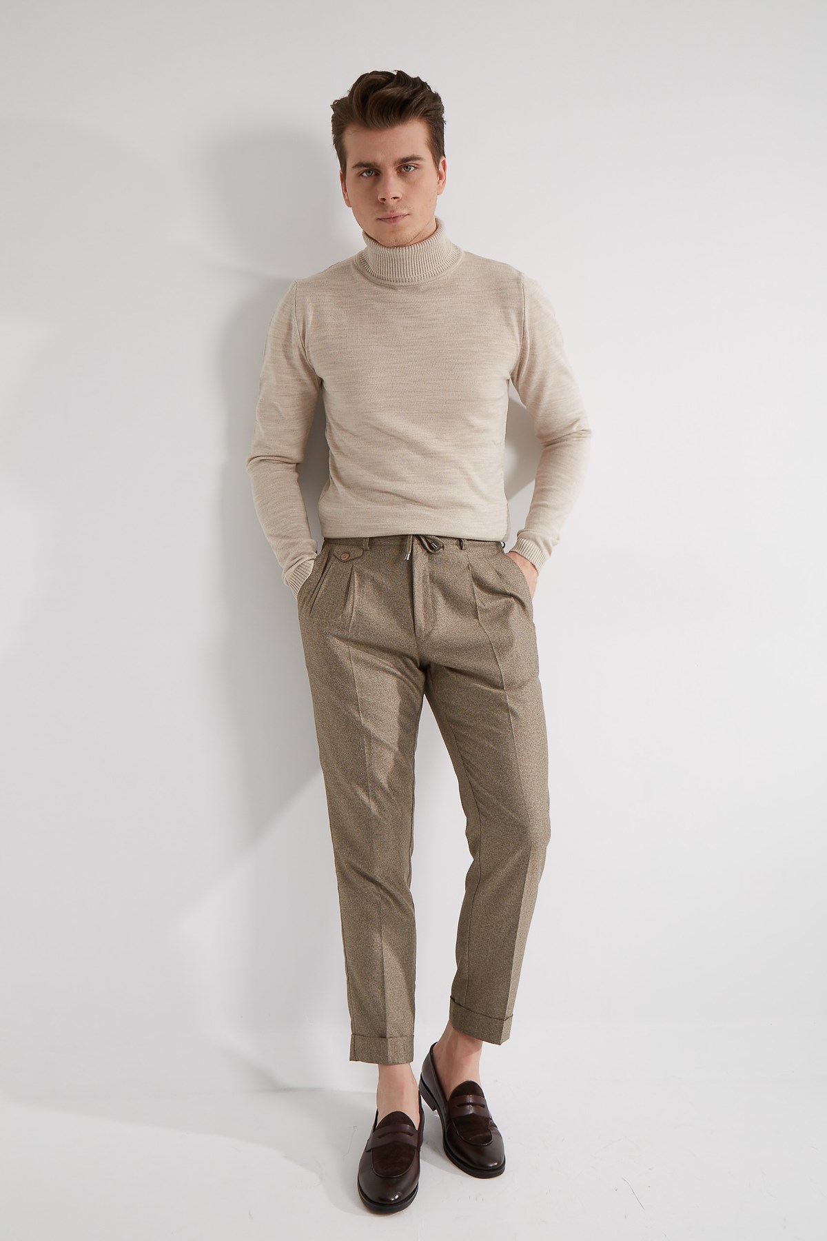 PLAIN COMPLETE TURTLENECK KNITWEAR - SLIM FIT