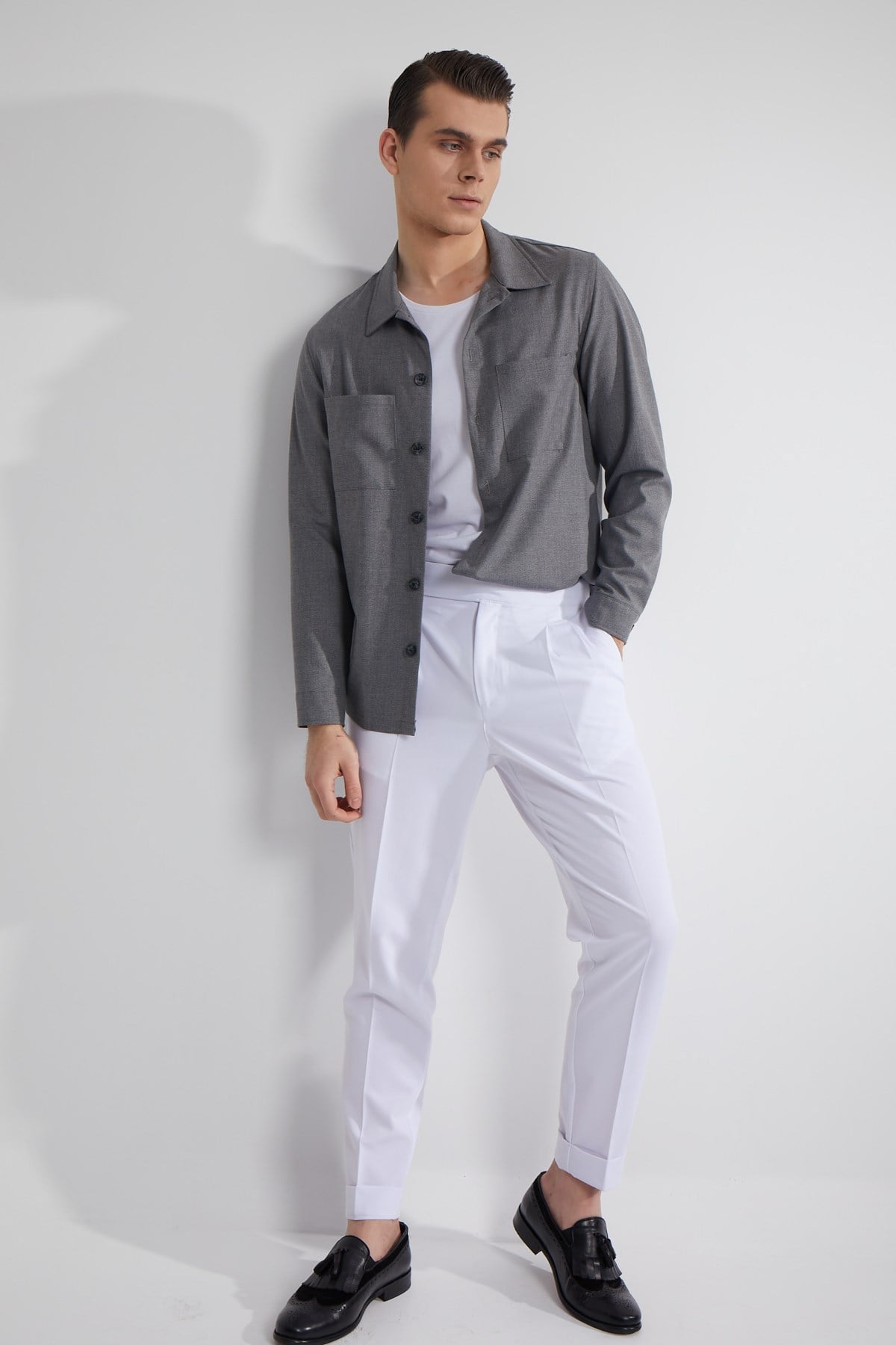 HARD COAL BUTTONED SUMMER COAT - SLIM FIT